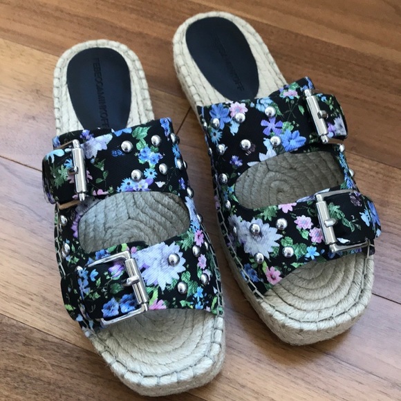 💕x2HP💕Rebecca Minkoff platform Espadrille floral print sandals - Picture 5 of 8